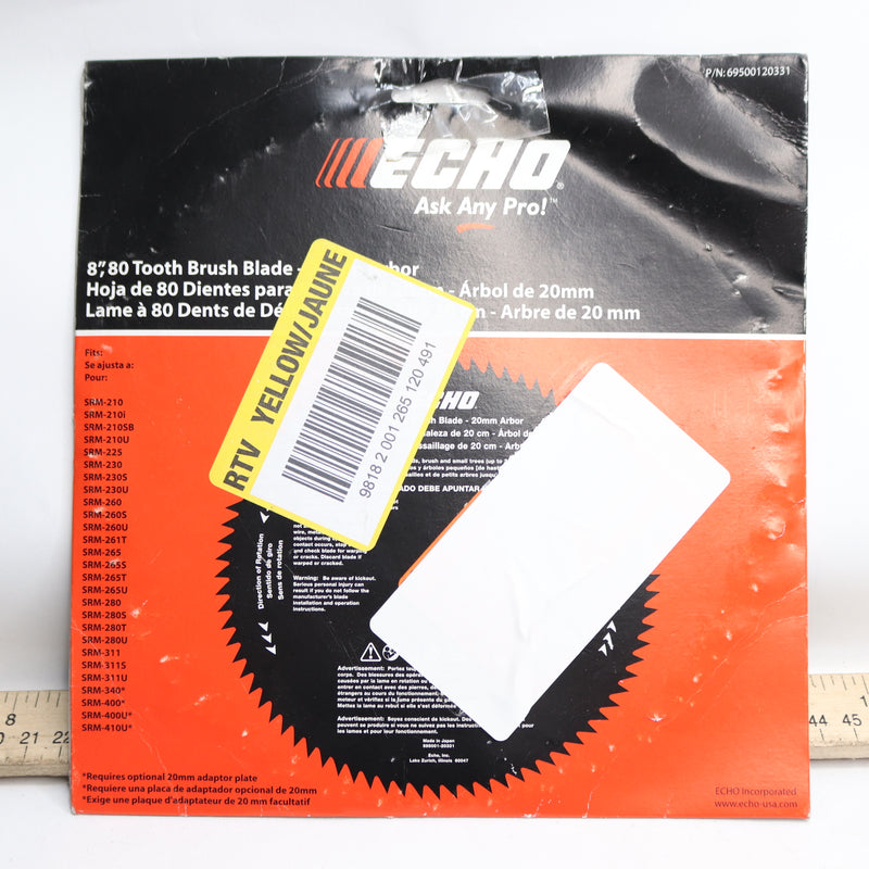 Echo 80-Tooth Cutter Blade Heavy Gauge Steel 8" Dia 69500120331