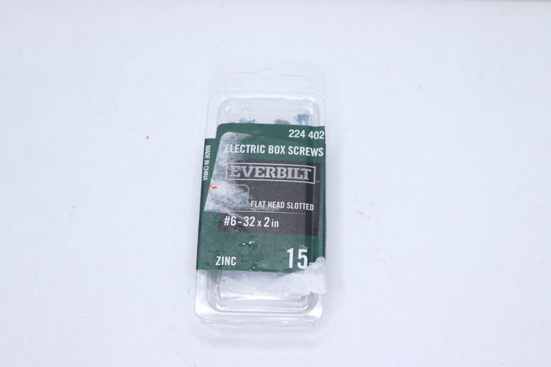 (15-Pk) Everbilt Electrical Box Screws 6-32 x 2" 224 402