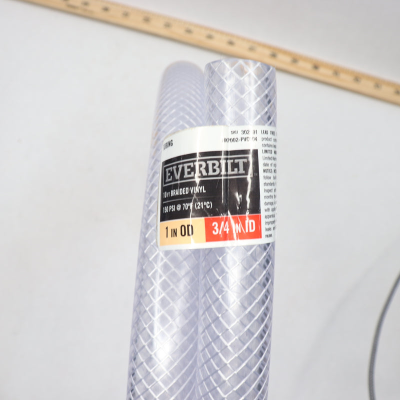 Everbilt Braided Vinyl Tube PVC 1" OD x 3/4" ID x 10' HKP002-PVC004