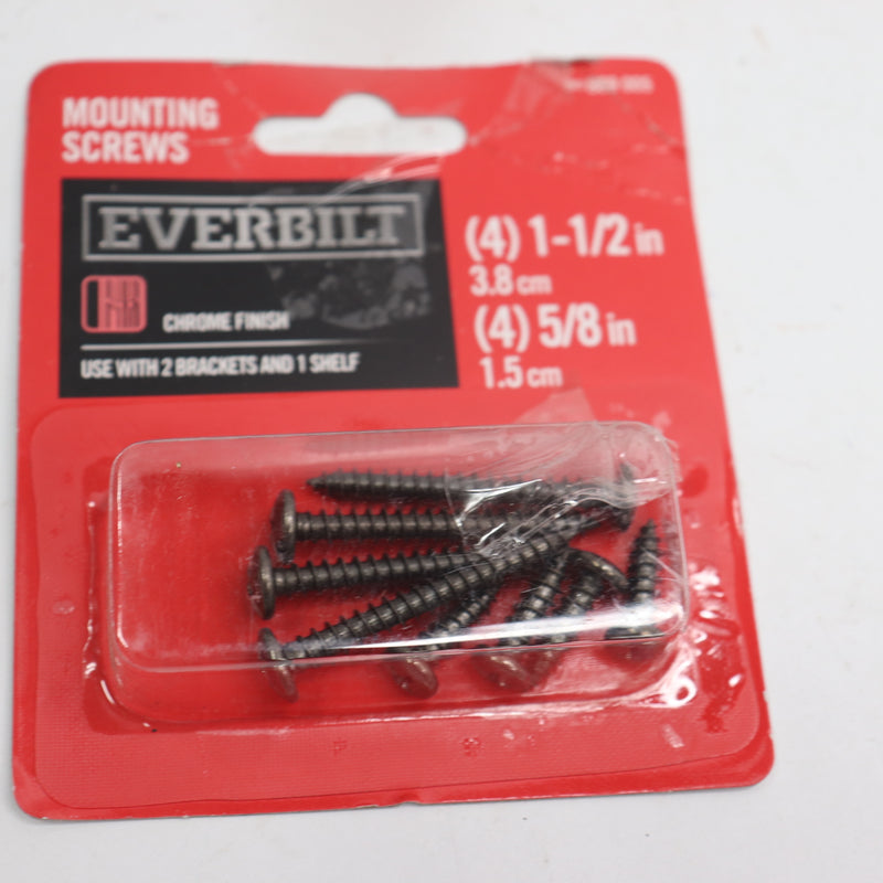 (8-Pk) Everbilt Shelf Bracket Screws Chrome 869005