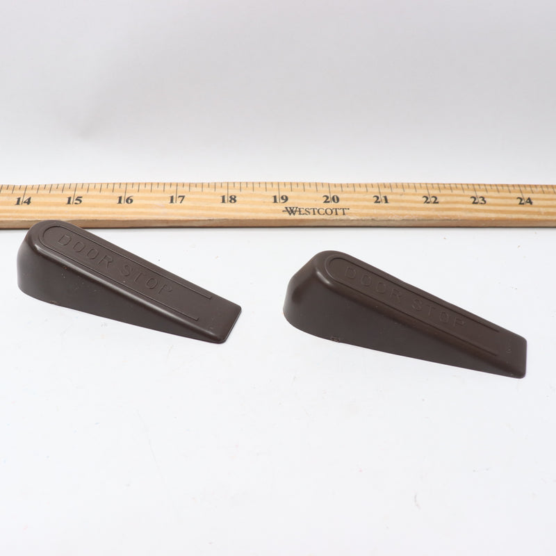 (2-Pk) Everbilt Door Stop Wedge Rubber Brown 187 281