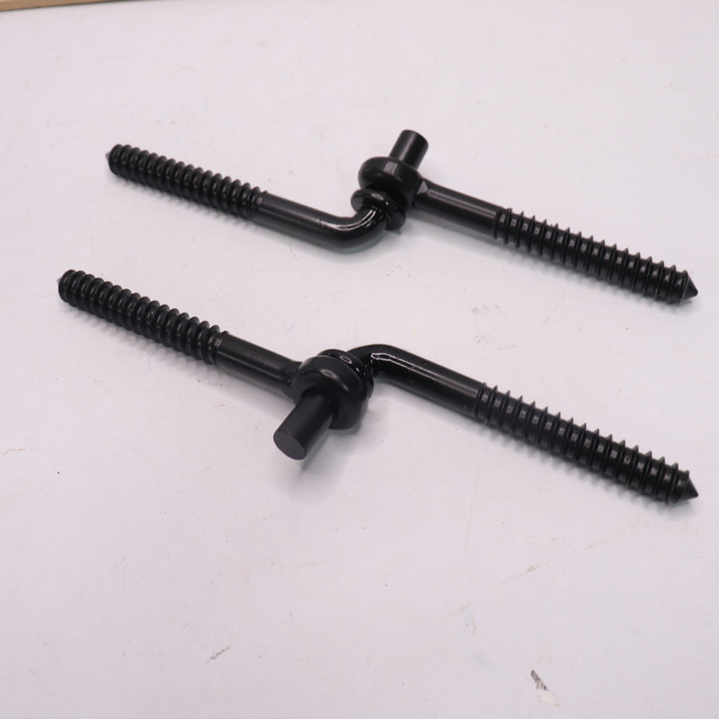 (2-Pk) Everbilt Hook & Eye Screw Hinge Black 4" x 4" 355 985