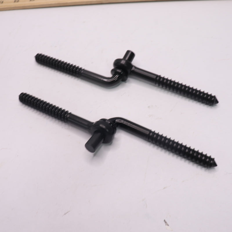 (2-Pk) Everbilt Hook & Eye Screw Hinge Black 4" x 4" 355 985