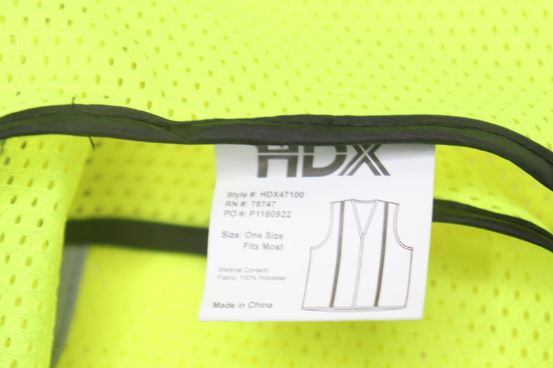 HDX General Use Safety Vest Mesh Hi Visibility P1160922