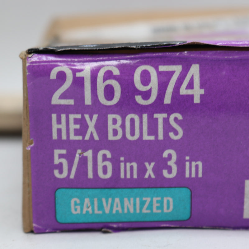 (15-Pk) Everbilt Hex Bolts Galvanized 5/16"-18 x 3" 216974