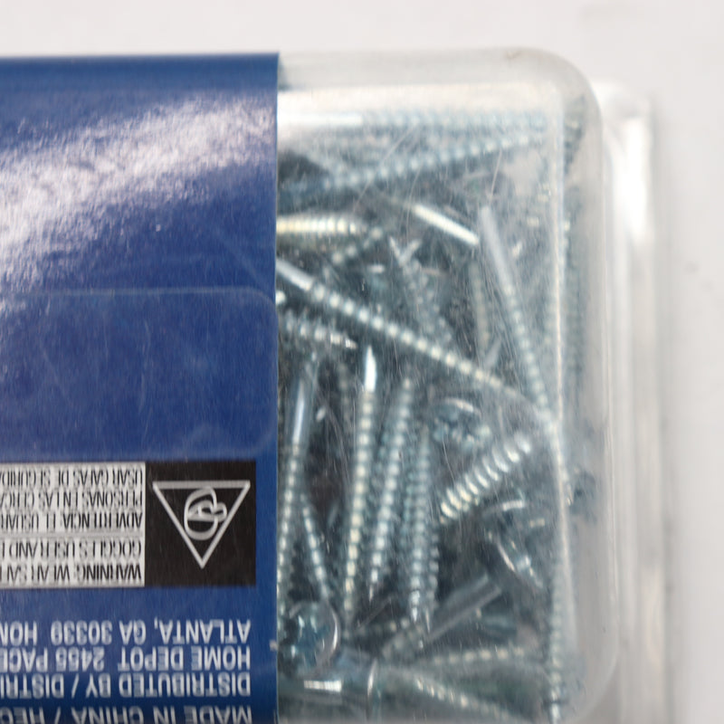 (100-Pk) Everbilt Phillips Flat Head Wood Screws Zinc Plated