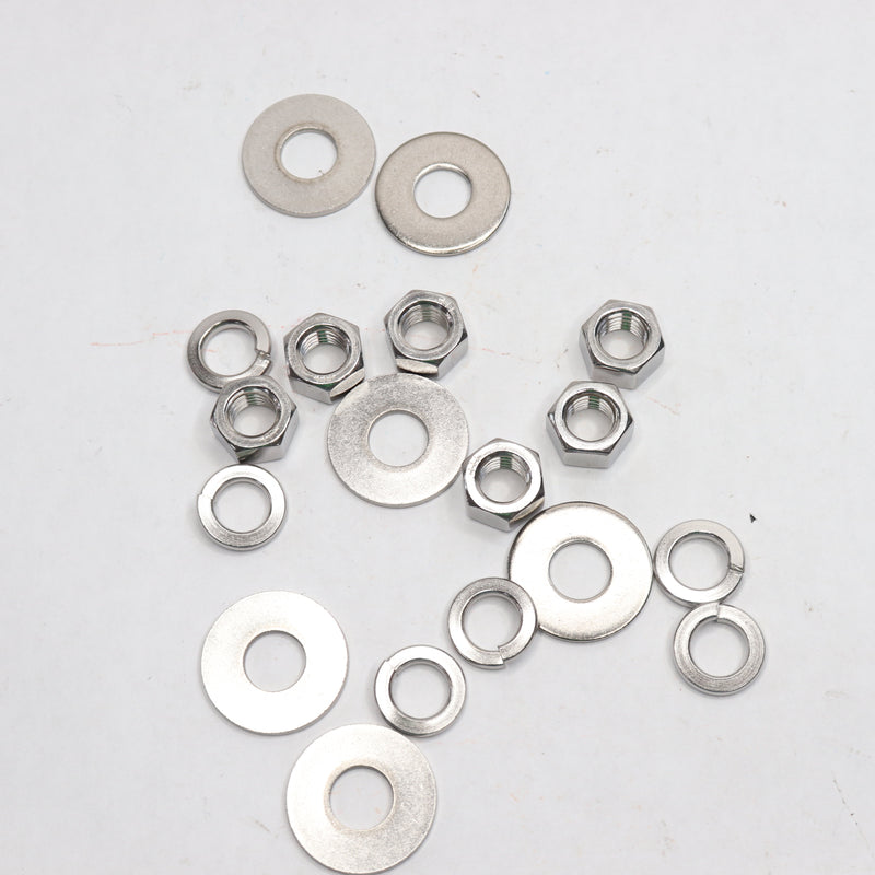 (6-Pk) Everbilt Nut, Washer and Lock Washer Stainless Steel 1/2" 283 734