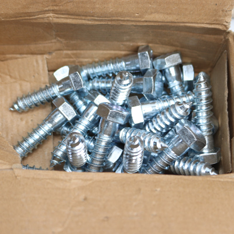 (25-Pk) Everbilt Hex Lag Screw Zinc Plated 1/2" x 2" 228 726