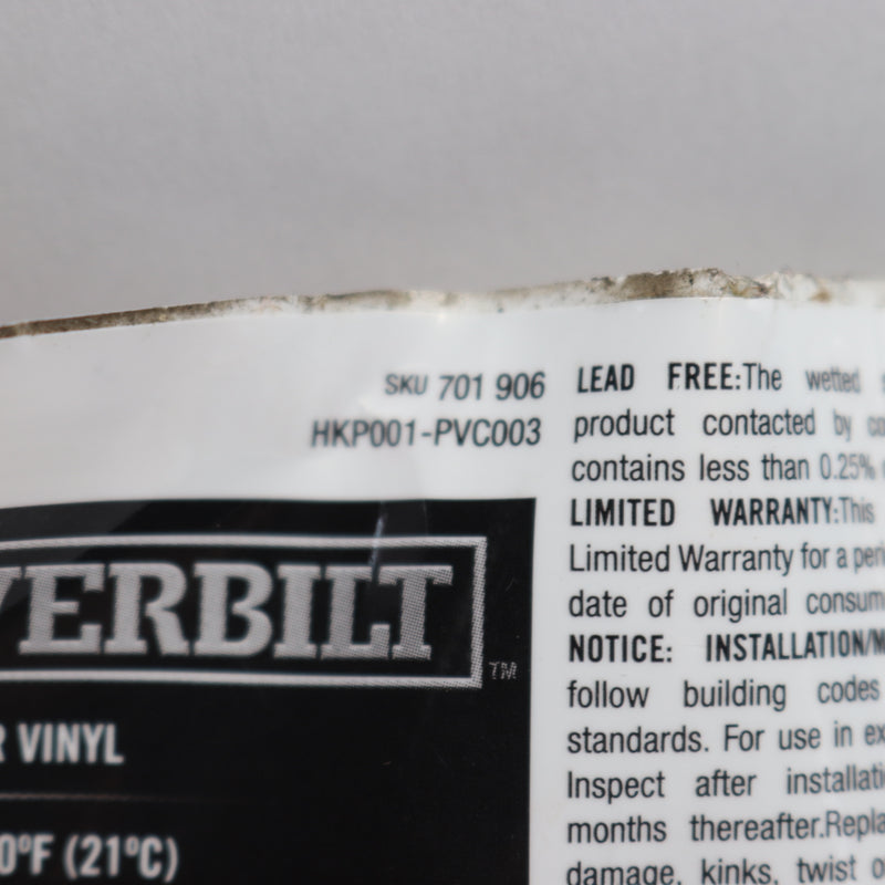 Everbilt Tubing Clear Vinyl 10' x 1/4" OD x .170" ID 701 906