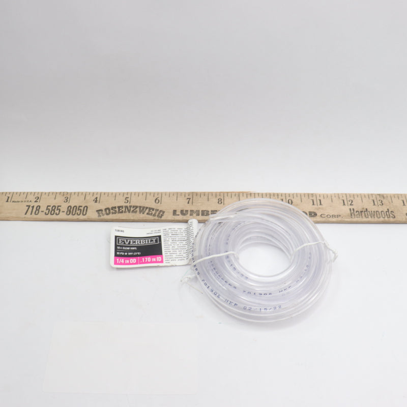 Everbilt Tubing Clear Vinyl 10' x 1/4" OD x .170" ID 701906