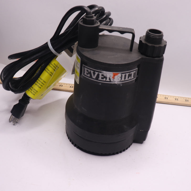 Everbilt Submersible Utility Pump 1/6 HP Plastic 1001 092 915