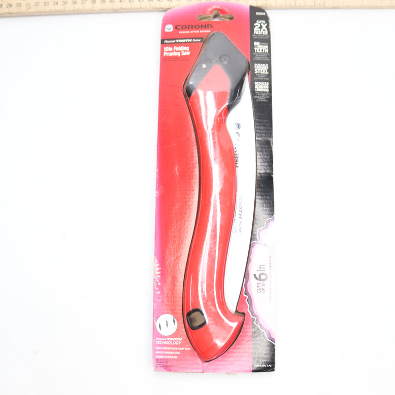 Corona RazorTooth Folding Pruning Curved Blade Hand Saw Red 10" RS16150