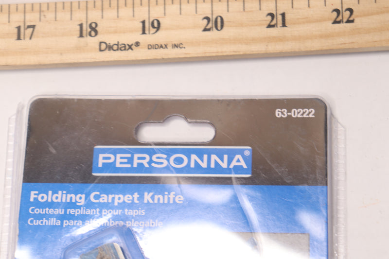 Personna Fold Carpet Knife Stainless Steel w/ 6 Blades 63-0222