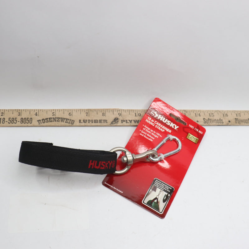 Husky Heavy Duty Hanging Quick-Release Hooks With Carabiner Strap 18"