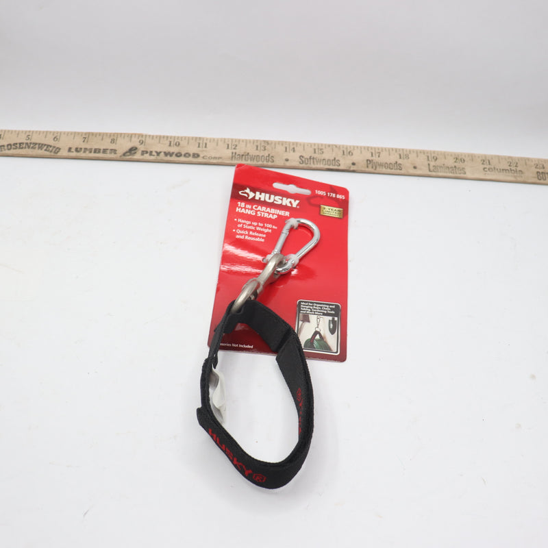 Husky Heavy Duty Hanging Quick-Release Hooks With Carabiner Strap 18"