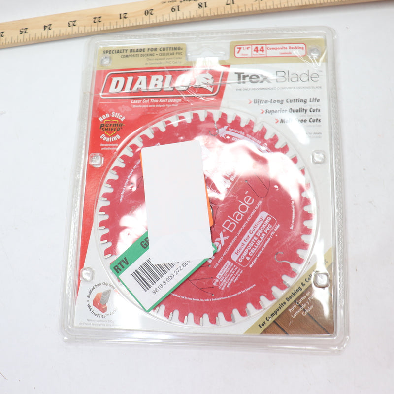 Freud Trex Blade Circular Saw Blade for Composite & Plastic Red 44T x 7-1/4"