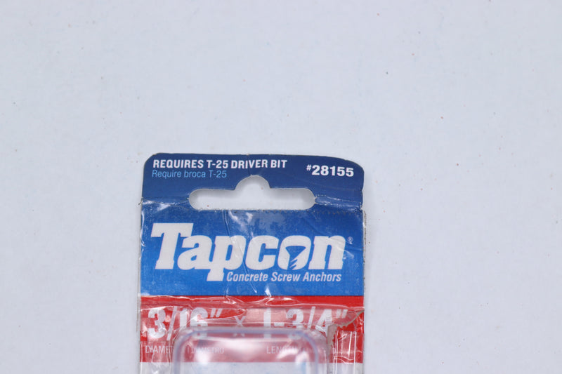 (8-Pk) Tapcon Concrete Anchors 3/16 x 1-3/4 28155