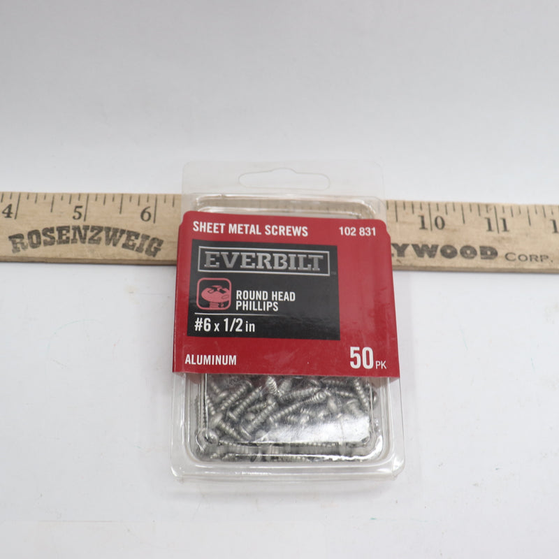 (50-Pk) Everbilt Phillips Round Head Screw Metal