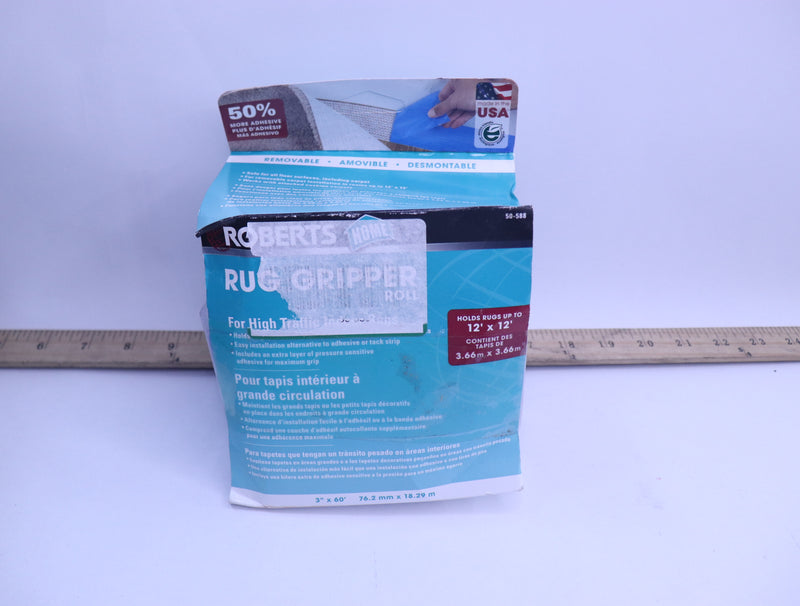 Roberts Gripper Indoor Rug Tape Nylon Mesh Blue 3" x 60' 50-588