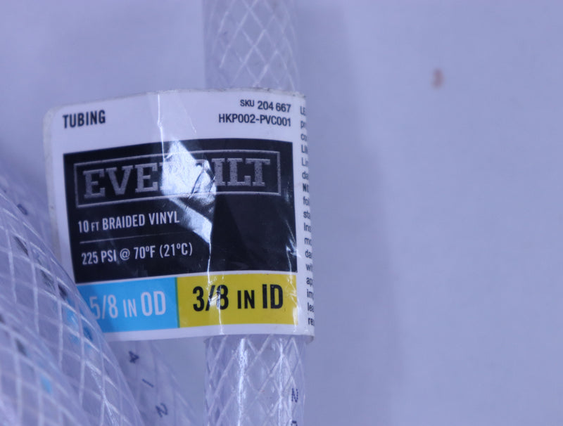 Everbilt Braided Tube Vinyl PVC 5/8" OD X 3/8" ID X 10' HKP002-PVC001