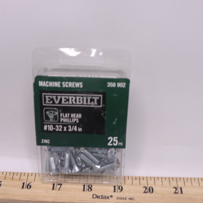 (25-Pk) Everbilt Phillips Flat Head Machine Screw Zinc Plated