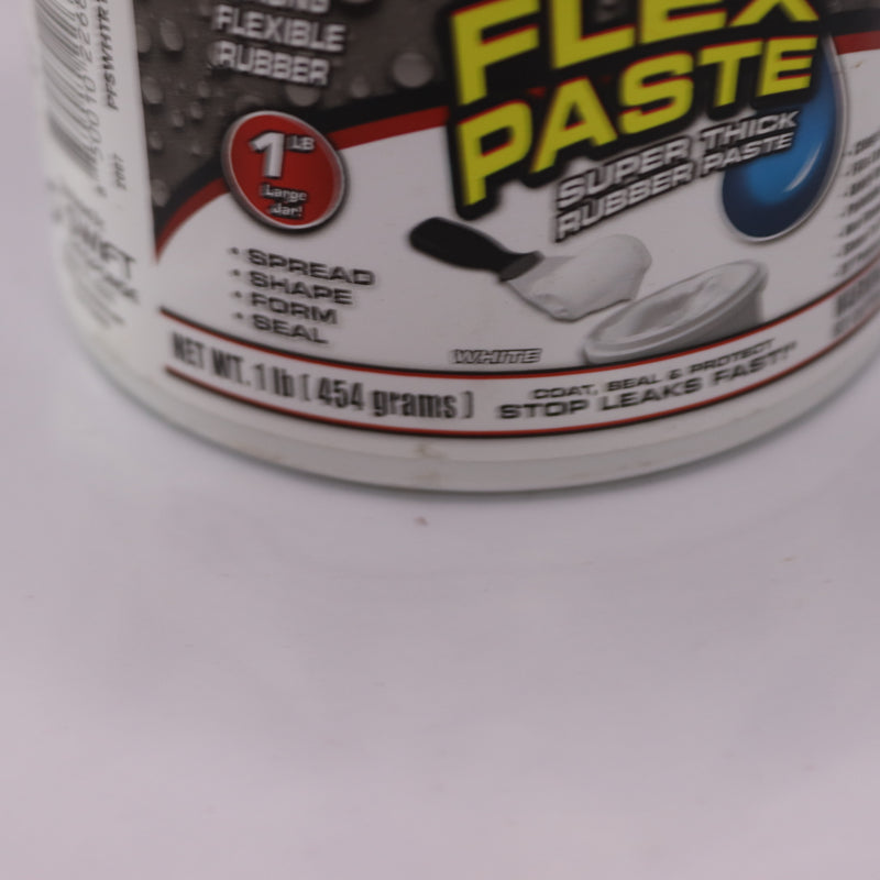 Flex Paste Waterproof Spackle Sealant Rubber Paste White 1lb PFSWHTR16