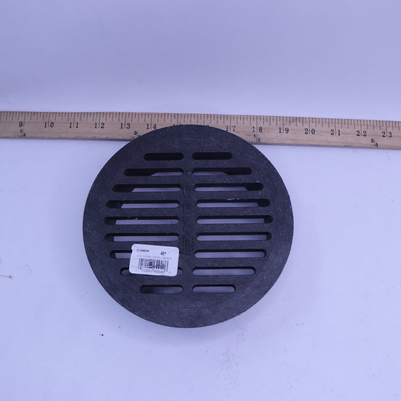 NDS Grate Cover Connects to Round Black Plastic 6" 40