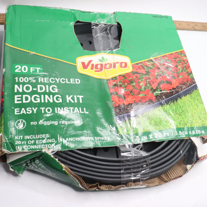 Vigoro No-Dig Landscape Edging Kit Plastic Black 20 Ft 1000023723