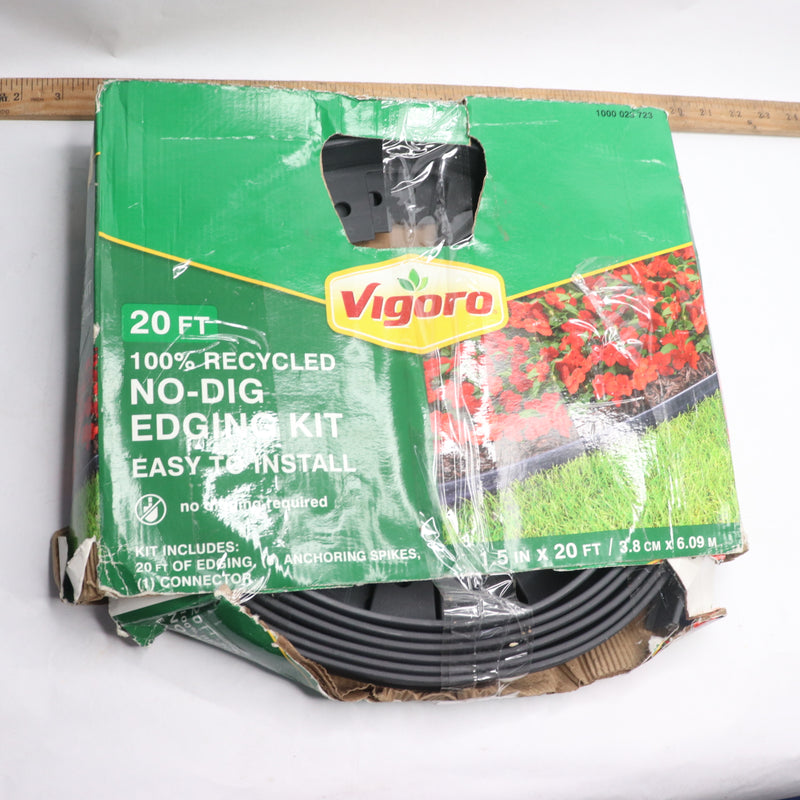 Vigoro No-Dig Landscape Edging Kit Plastic Black 20 Ft 1000023723