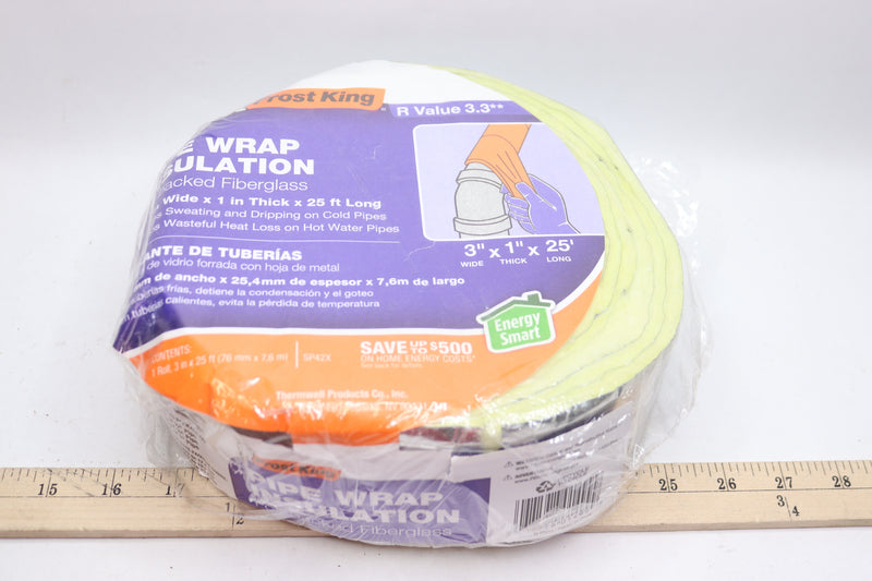 Frost King Pipe Wrap Insulation Tape 3OD x 25Ft L x 1 Thick SP42X/18