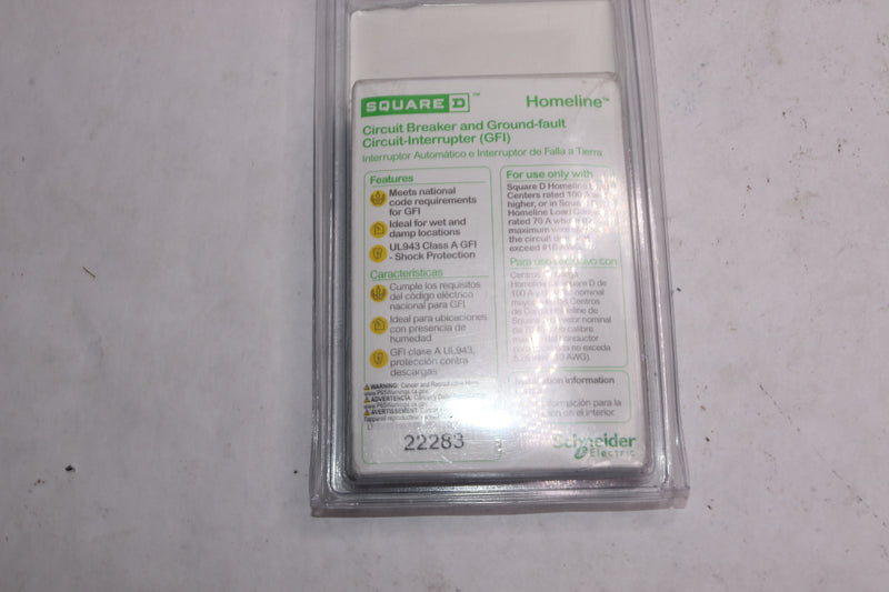 Square D Homeline Single-Pole GFCI Circuit Breaker 22283