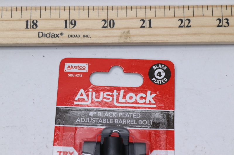 AjustLock Barrel Bolt Lock Steel Zinc Black 4" 242