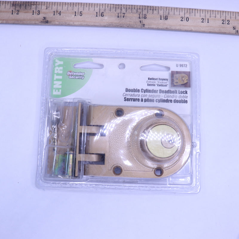 Prime-Line Double Cylinder D-Shape Deadlock Diecast Brass U 9972