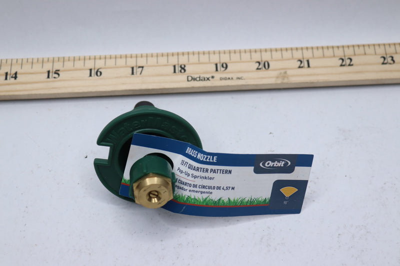 Orbit Quarter Circle Pop-Up Sprinkler Head With Brass Nozzle Plastic 54029