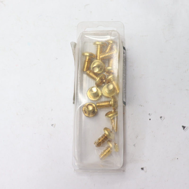 (15-Pk) Everbilt Pan Head Combo Machine Screw  Brass 1/4"-20 Tpi x 1/2" 800075