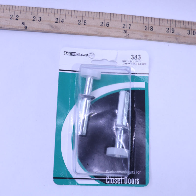 (2-Pk) Barton Kramer Bi-Fold Door Wheel Guide Mill Silver Steel 7/8 Dia. 383