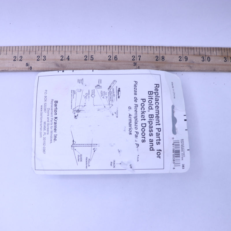 (2-Pk) Barton Kramer Bi-Fold Door Wheel Guide Mill Silver Steel 7/8 Dia. 383