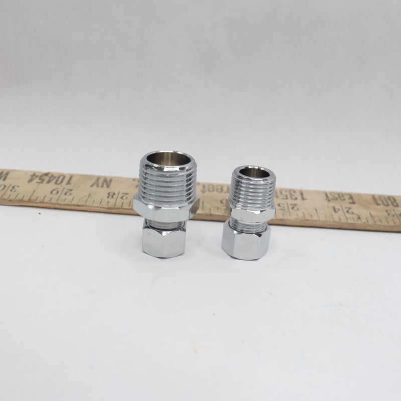 (2-Pk) Everbilt Straight Connector Brass 3/8" MIP X 3/8" COMP 1000025909