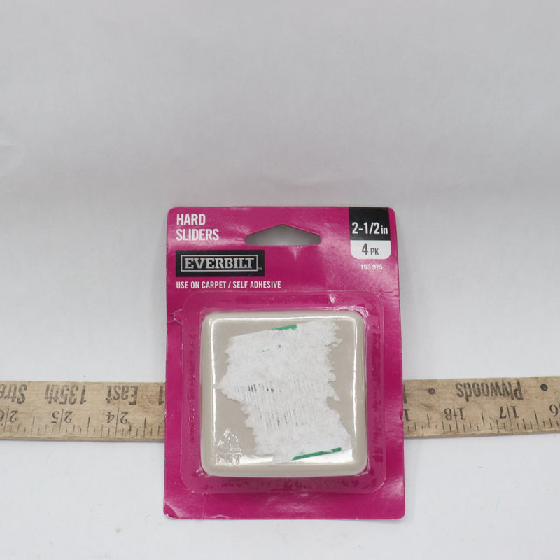 (4-Pk) Everbilt Square Adhesive Slider 2-1/2" 193975