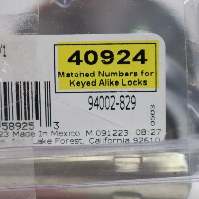 Kwikset Security Tylo Entry Lockset Satin Chrome 94002-829