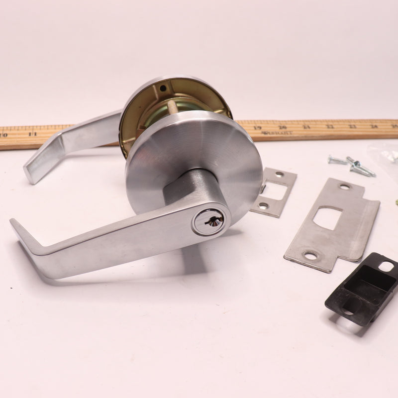 Universal Hardware Heavy Duty Classroom Keyed Door Lever Chrome 2-3/4" UH40045