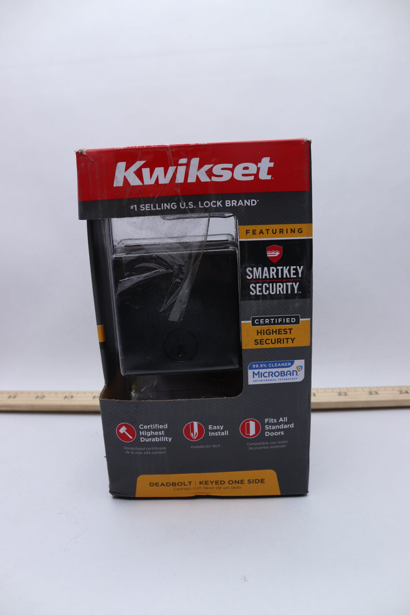 Kwikset Downtown Single Cylinder Smart Key Deadbolt Zinc Matte Black 92580-022