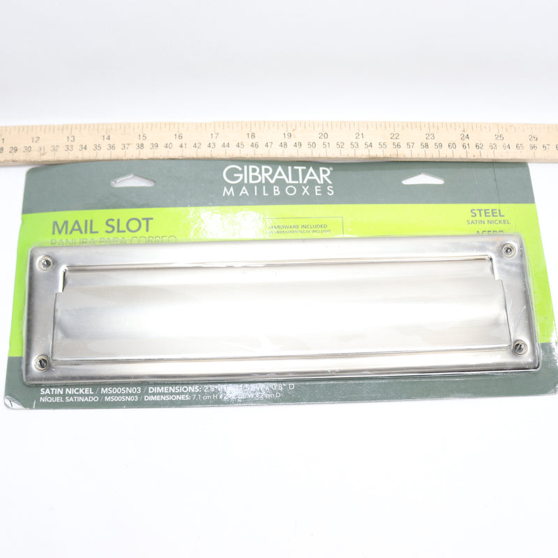 Gibraltar Mailboxes Mail Slot Satin Nickel Steel MS00SN03