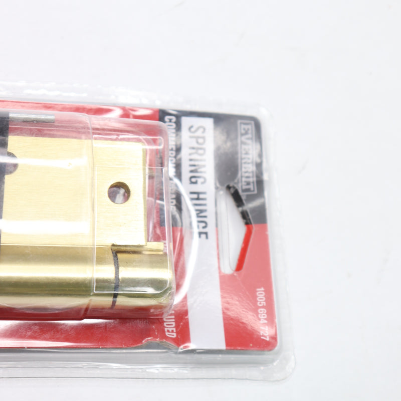 Everbilt Square Radius Adjustable Spring Door Hinge Satin Brass 3-1/2"