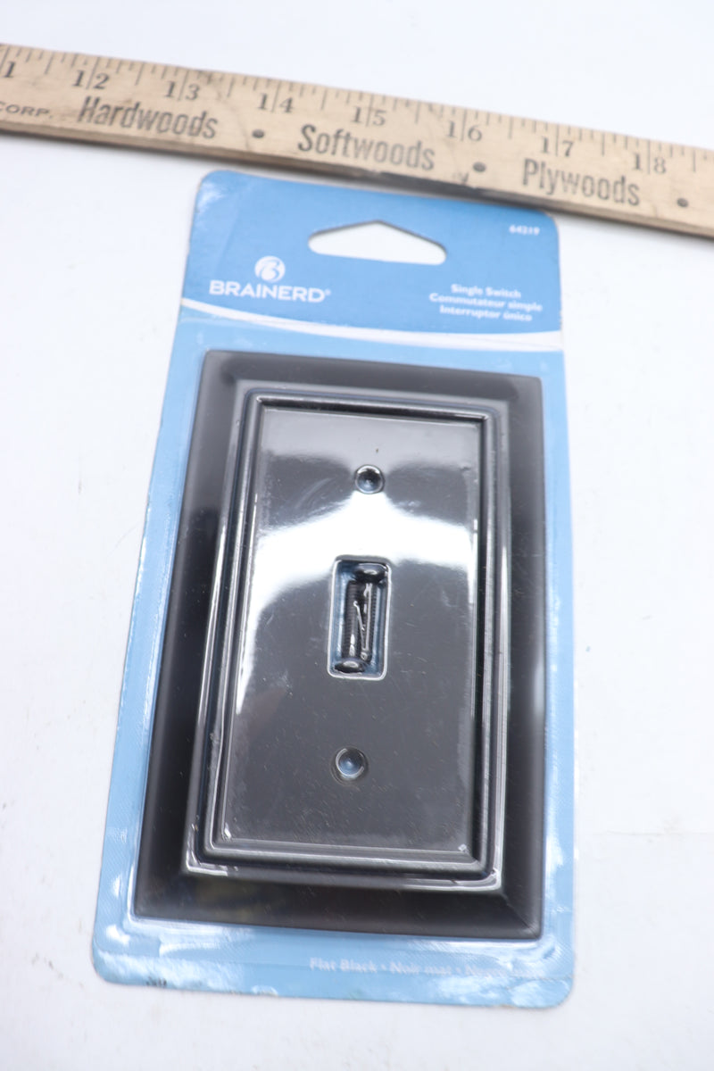 Brainerd Architectural Single Toggle Switch Wall Plate Cover Flat Black 64219