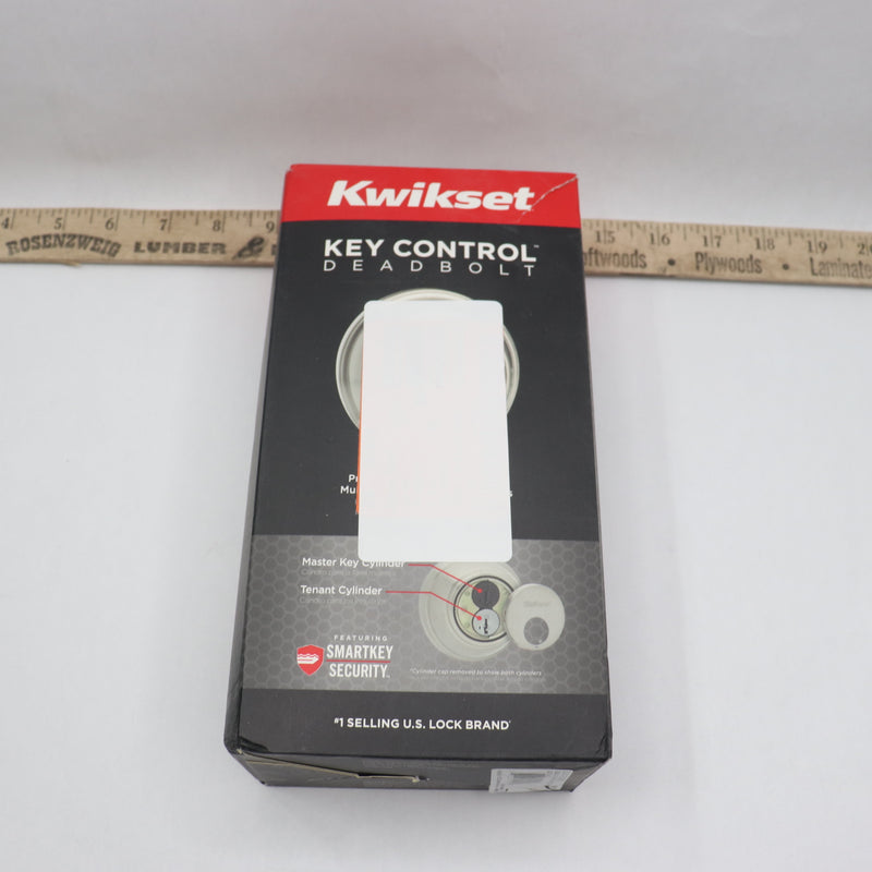 Kwikset Deadbolt Metal Satin Nickel Grade 2 3"H x 2-13/16"W 98160-009