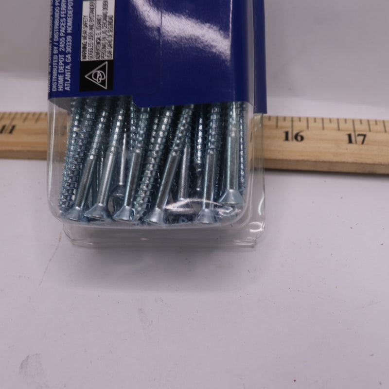 (50-Pk) Everbilt Flat-Head Phillips Wood Screws Zinc-Plated