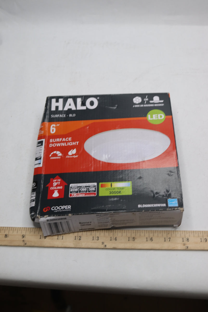 Halo Integrated Recessed Ceiling Light Trim White 3000K 6" BLD606930WHR