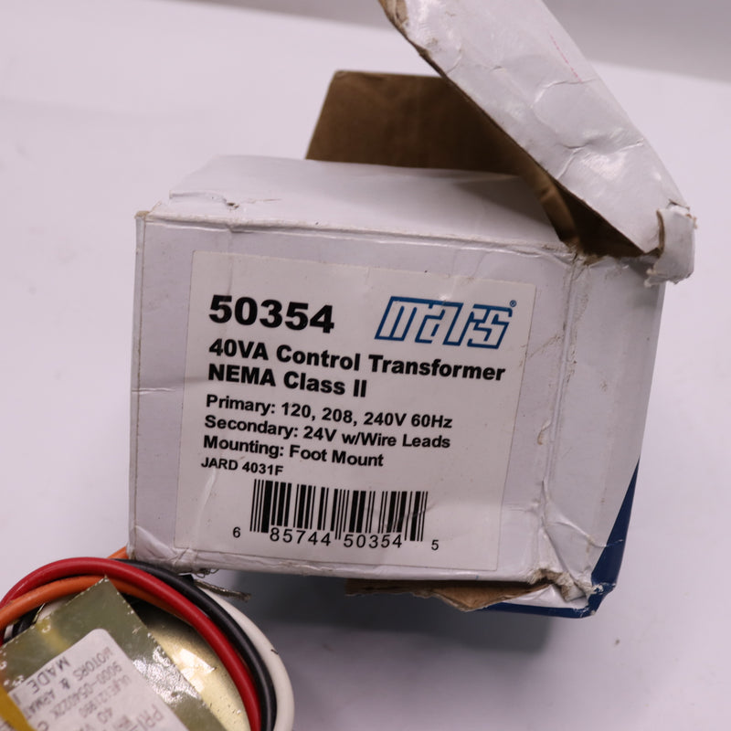 Mars Control Transformer 40VA 120/208/240V to 24V 50354