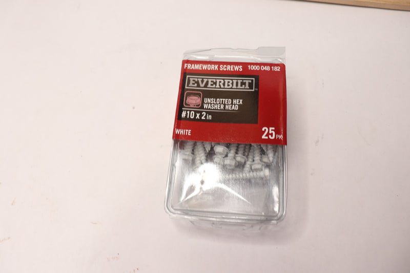 (25-Pk) Everbilt Hex-Head Sheet Metal Window Framework Screw White